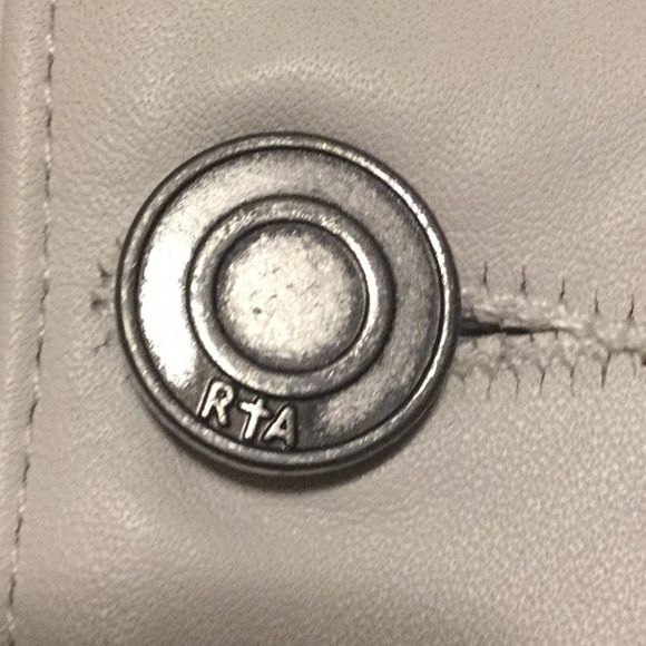 RTA Dash Leather Shorts In Cream - Picture 8 of 15